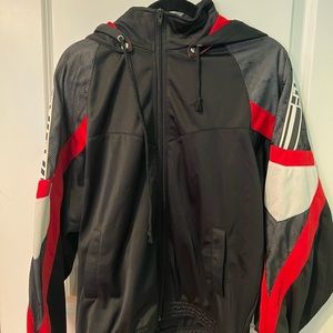 Zip up jacket with detachable hood